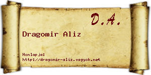 Dragomir Aliz névjegykártya