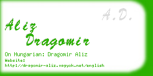 aliz dragomir business card